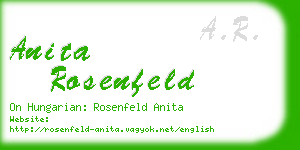 anita rosenfeld business card